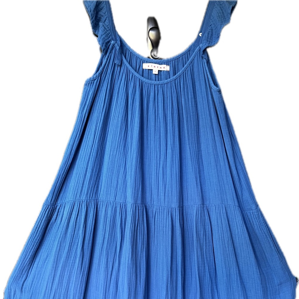XiRENA dress bright blue double gauze cotton size Large